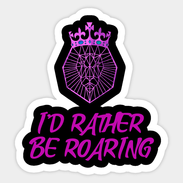 PURPLE Lion Geometric Animal Sticker by SartorisArt1